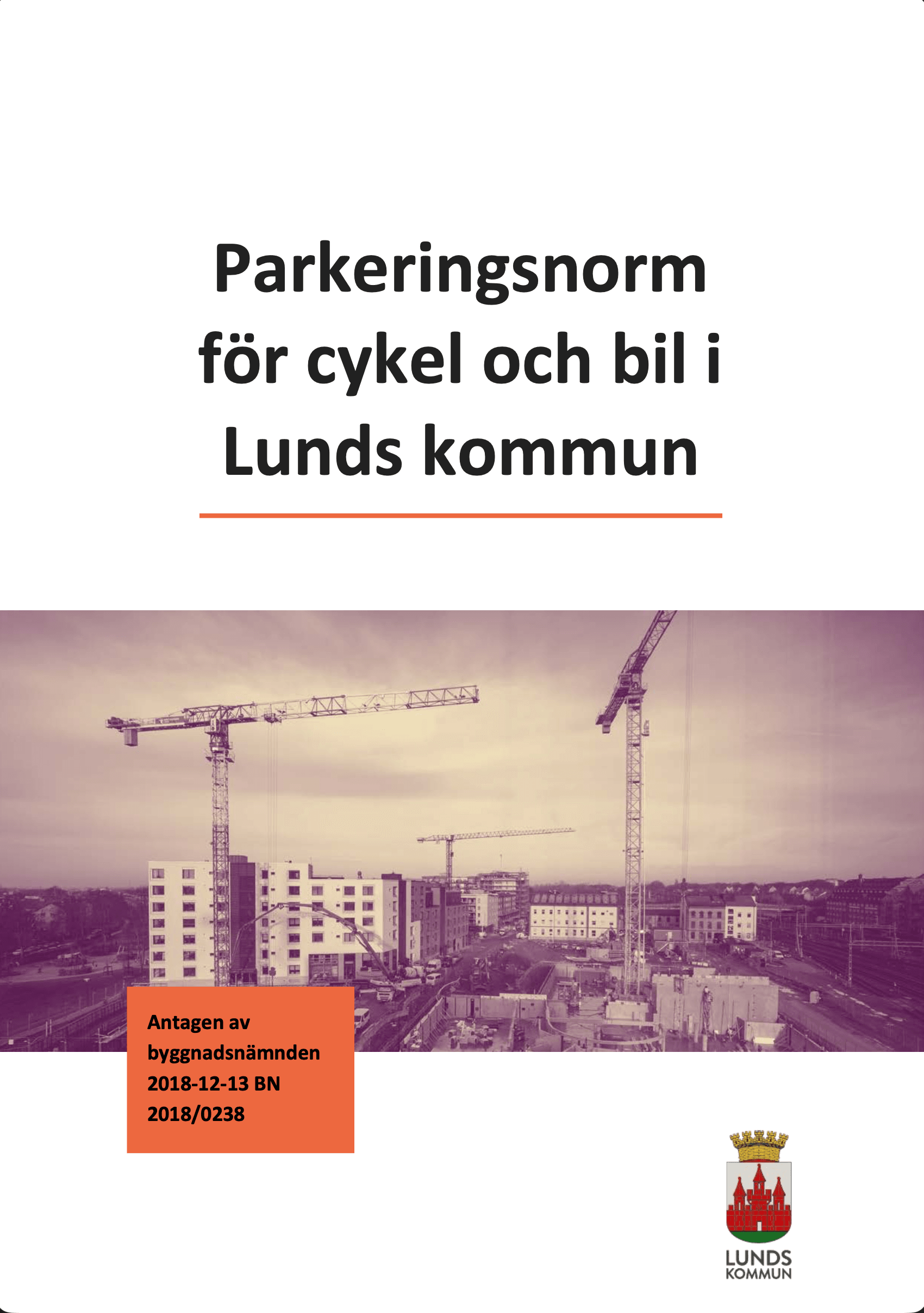 Parkeringsnorm för cykel och bil i Lunds kommun