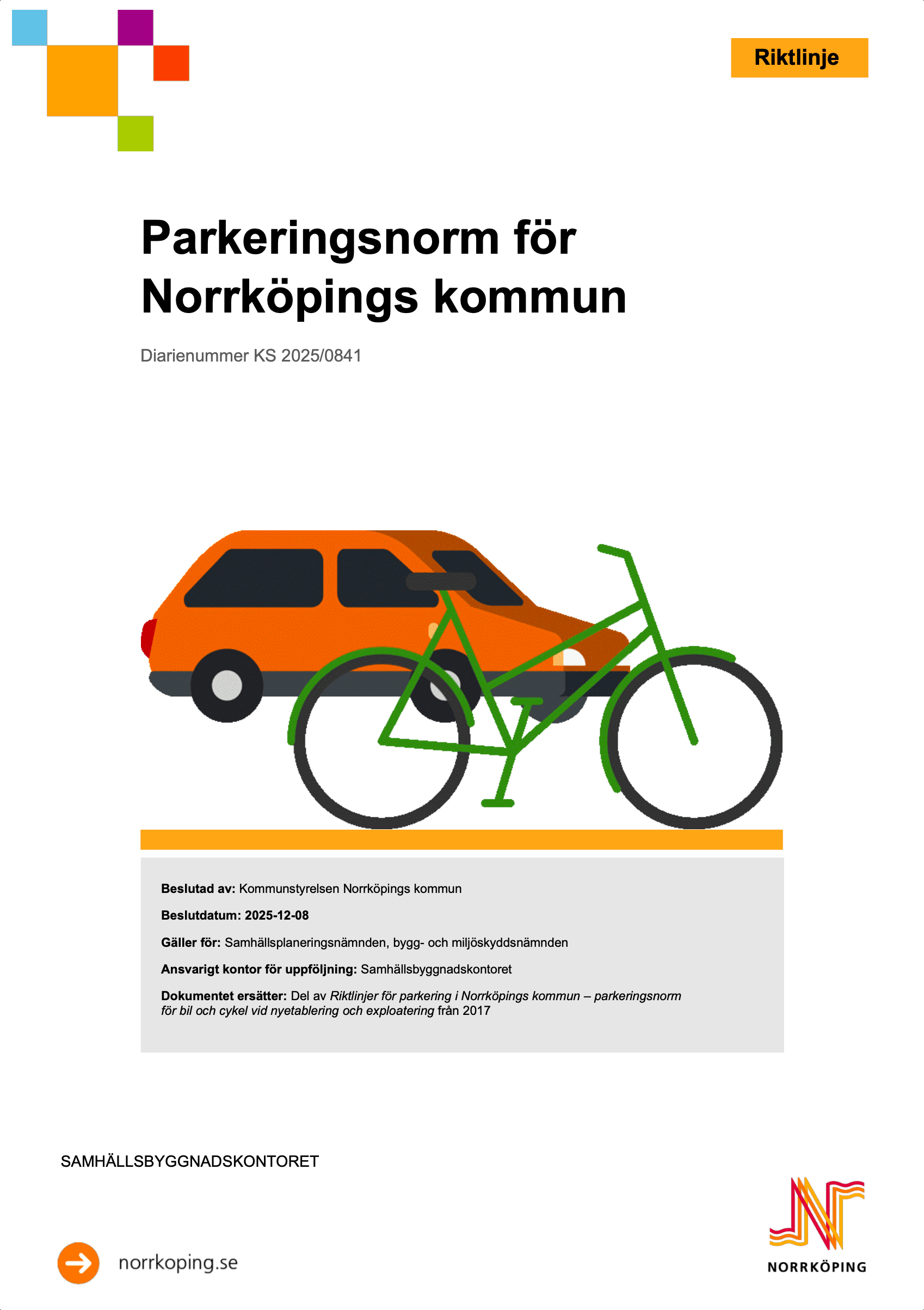 Parkeringsnorm för Norrköpings kommun
